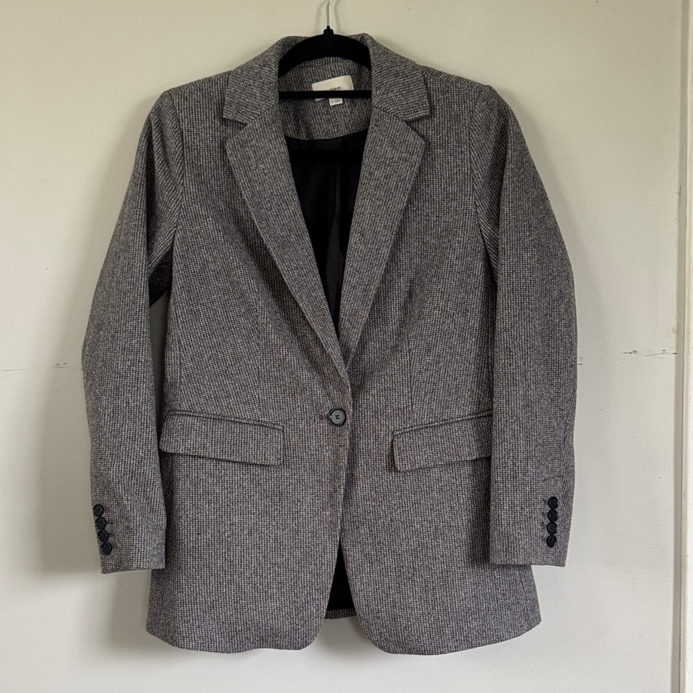 LOFT Petite 6 Charcoal Blazer Tailored Work‎ Jacket Classic Career